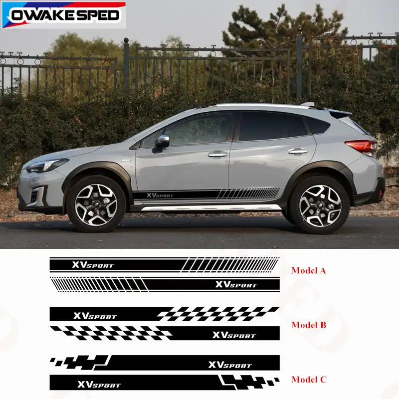 For Subaru XV AWD Sport Side Skirt Stripes Car Styling Door Decor Stickers Auto Body Customized
