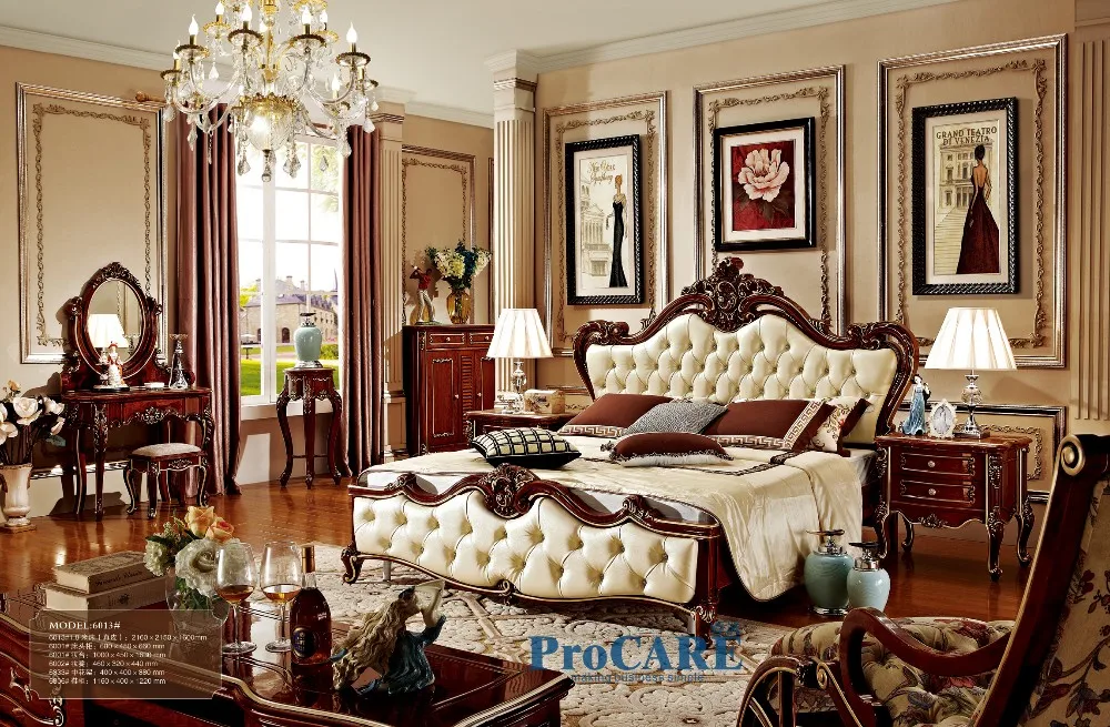 Luxus Solide Rose Holz Und Leder Bett Barock Schlafzimmer Mobel Sets Zu Grosshandels Preis Mit Blume Stehen Schuhe Schrank 6013 Bedroom Furniture Sets Furniture Setfurniture Bedroom Set Aliexpress