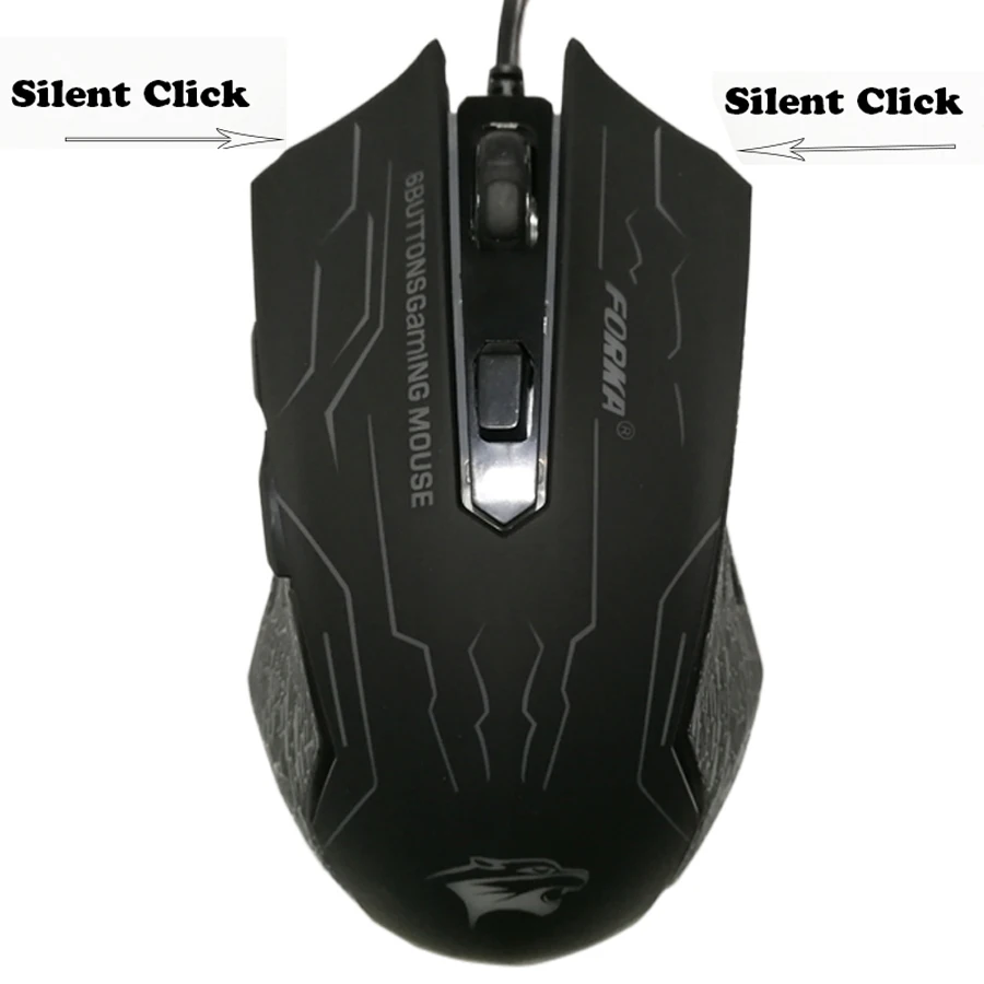 Проводная игровая мышь Forka Silence Click 3200 dpi, 6 кнопок, бесшумная оптическая мышь, Мыши для ПК, компьютера, ноутбука, профессиональная геймерская мышь