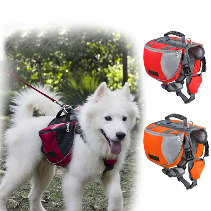 Задний рюкзак для домашних животных, большая собака, светоотражающая Регулируемая шлейка, сумка для переноски, для путешествий, туризма