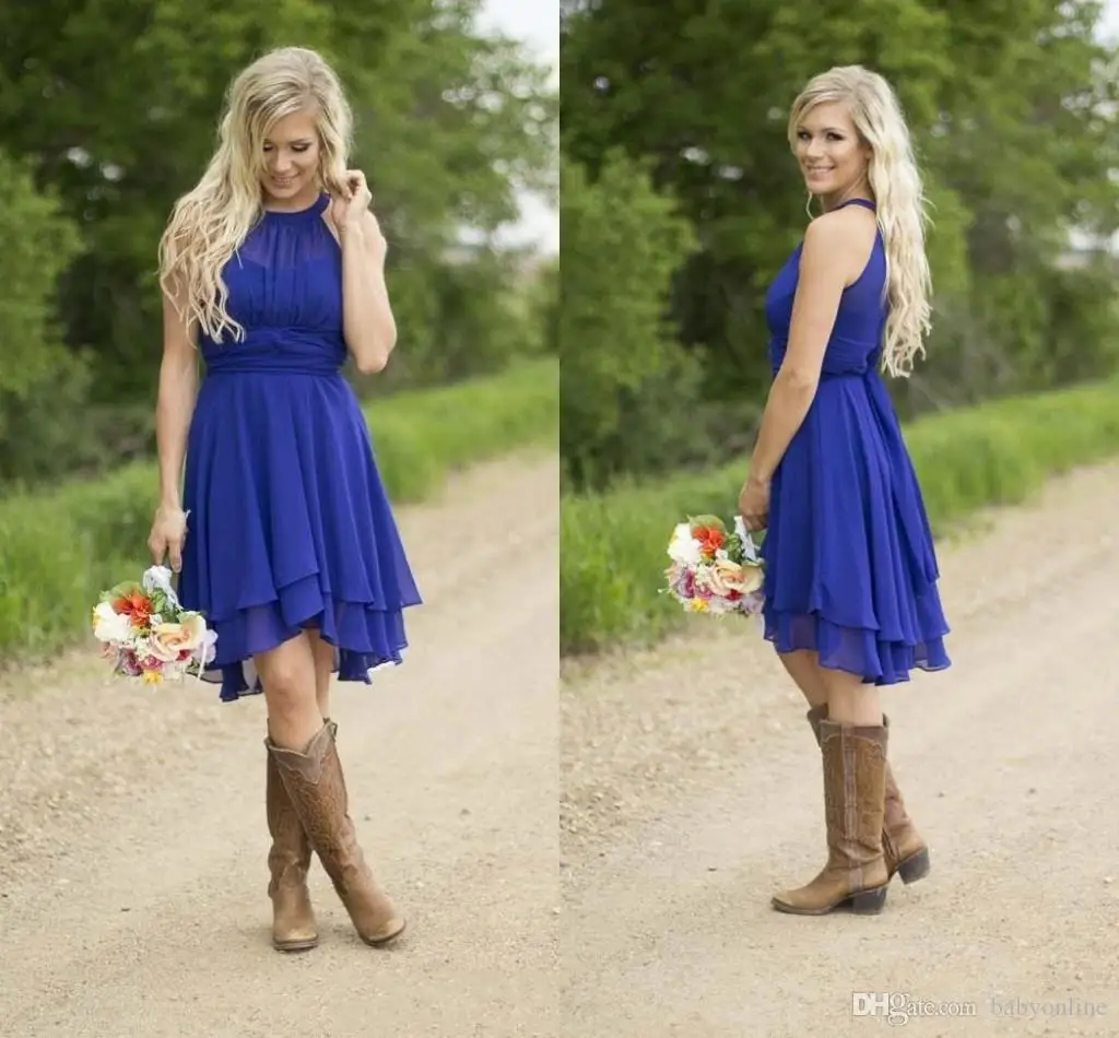 high low bridesmaid dresses with cowboy boots