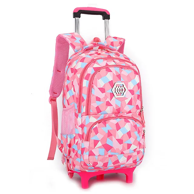 Съемные детские школьные сумки для девочек и мальчиков, школьный рюкзак с колесом, рюкзак на колесиках, Детская багажная сумка, рюкзак для путешествий - Цвет: 003