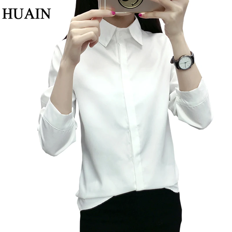

Office Blouse Women Long Sleeve Blouse Shirt 2018 Autumn New Solid Colour Fit Female Tops Korean Fashion Elegant Women Shirt