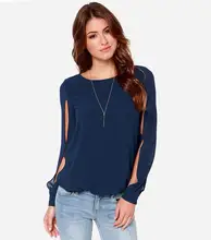 Fashion womens blouses Loose Sexy Long-sleeve Chiffon Casual Blouse Shirt Tops vetement femme chemisier plus size women clothing