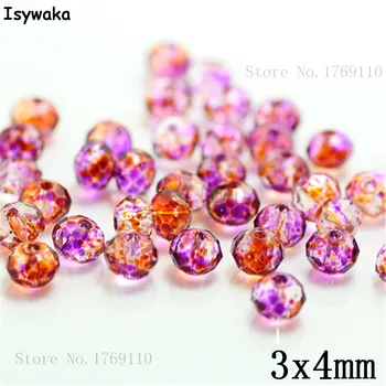 

Isywaka 3X4mm 30,000pcs Rondelle Austria faceted Crystal Glass Beads Loose Spacer Round Beads Jewelry Making NO.61