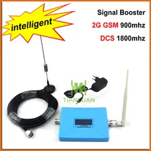 Intelligent GSM DCS Booster Cell Phone 2G 4G Signal Booster 900mhz 1800mhz Mobile Phone Signal Repeater Amplifier with Antenna