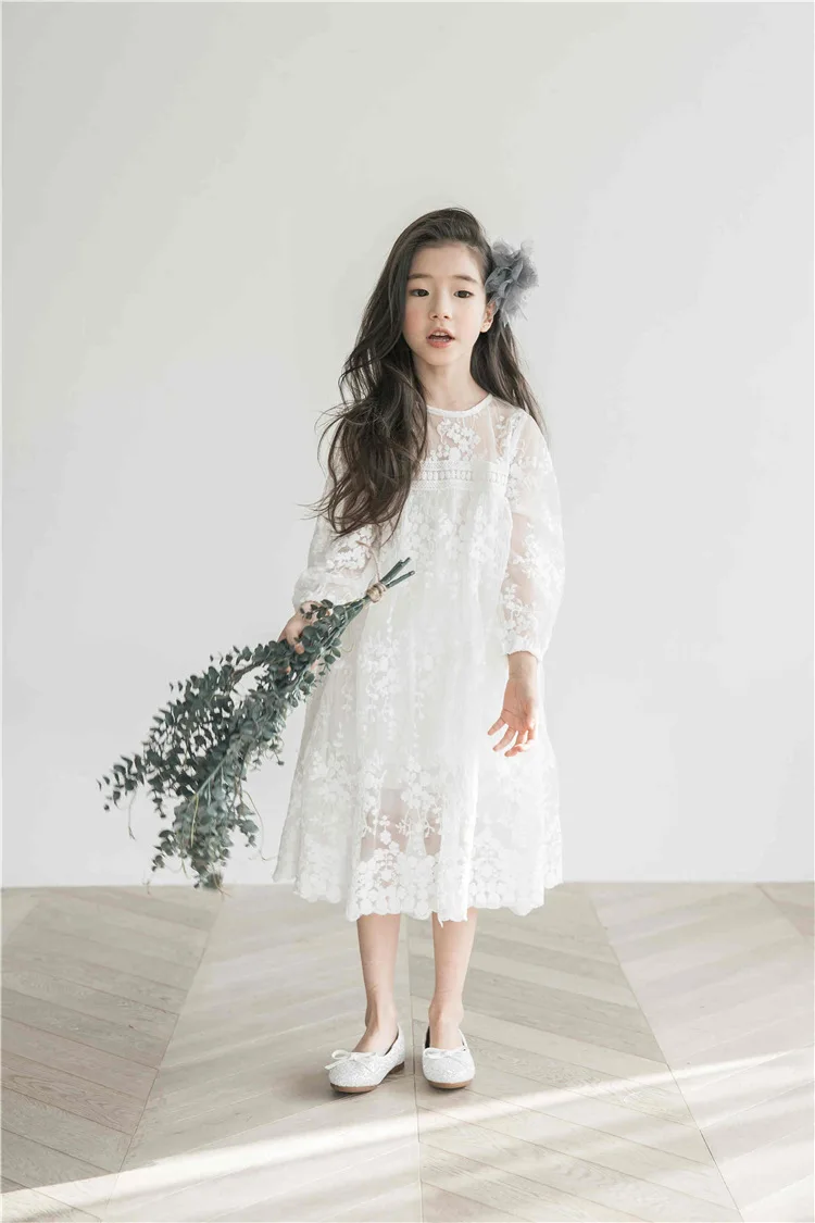 Платье для девочек Летнее Детское кружевное платье с вышивкой детское платье для маленьких девочек платье принцессы для малышей