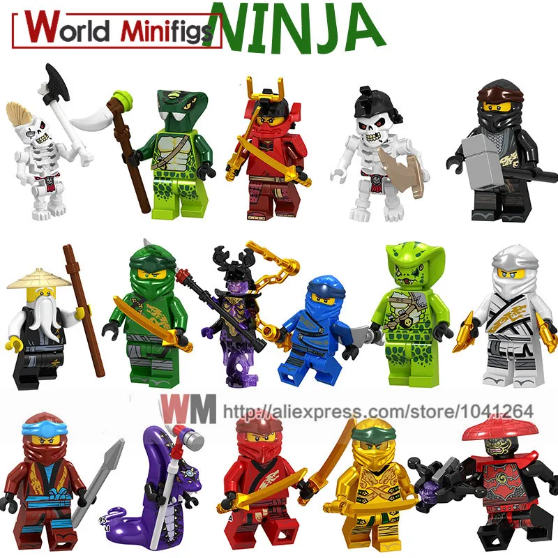 

Single Heroes Kai Jay Cole Zane Nya Lloyd Snake With Weapons Building Blocks Children Toys