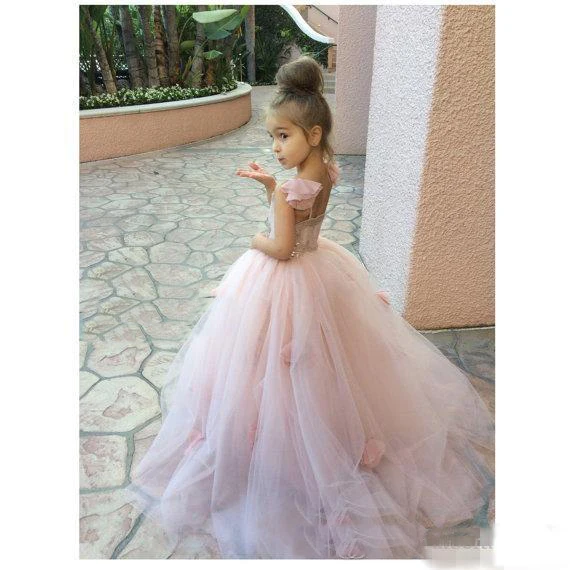 US $149.99 Blush Pint Performance Costumes Girls Dresses Appliques Spaghetti Straps Ball Gown Ruffles Tulle Pageant Dresses For Girls
