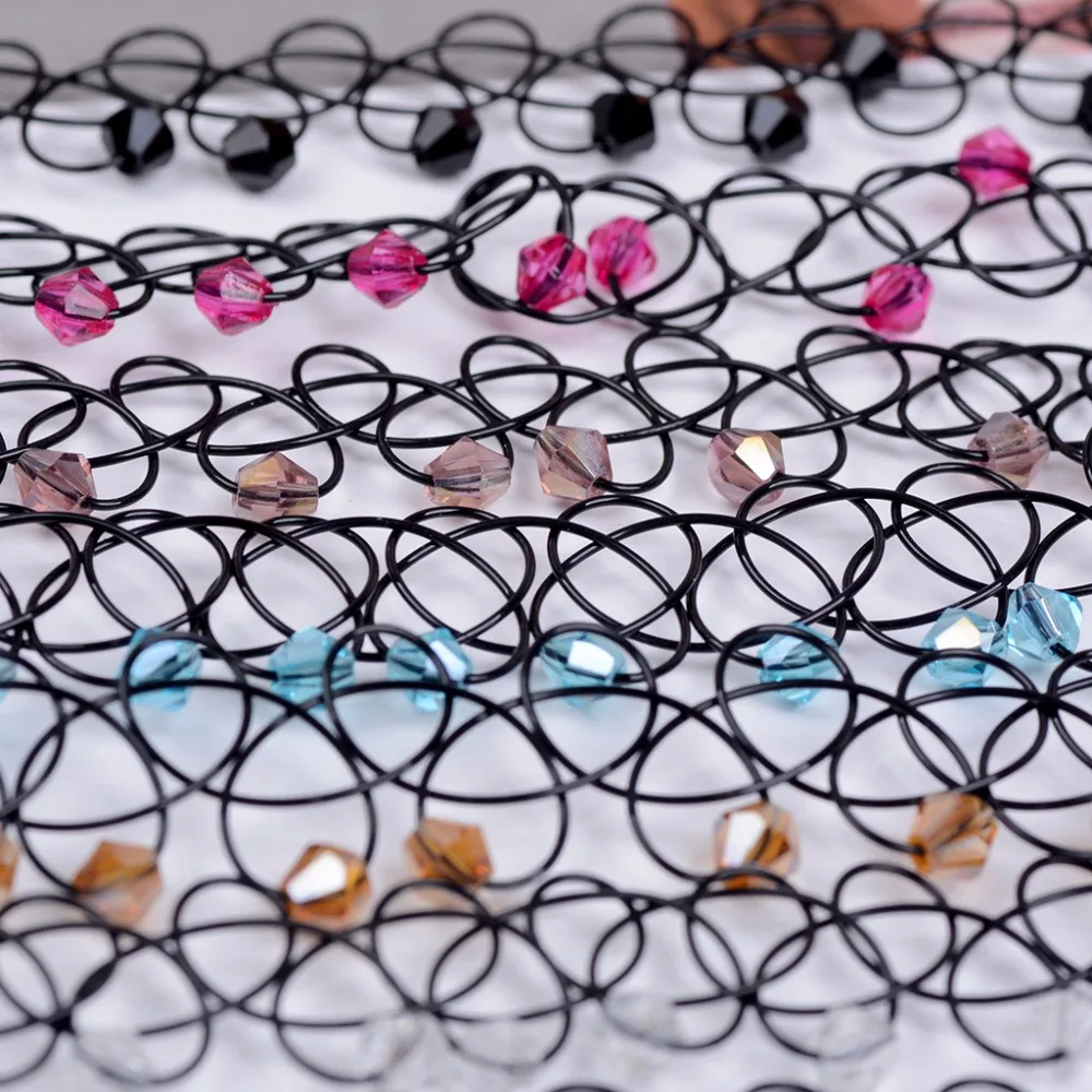 JUCHAO Collares Vintage Stretch Tattoo Choker Necklaces For Women Girl Charm Gothic Crystal Bea Necklace Female Wedding Gift - Image 6