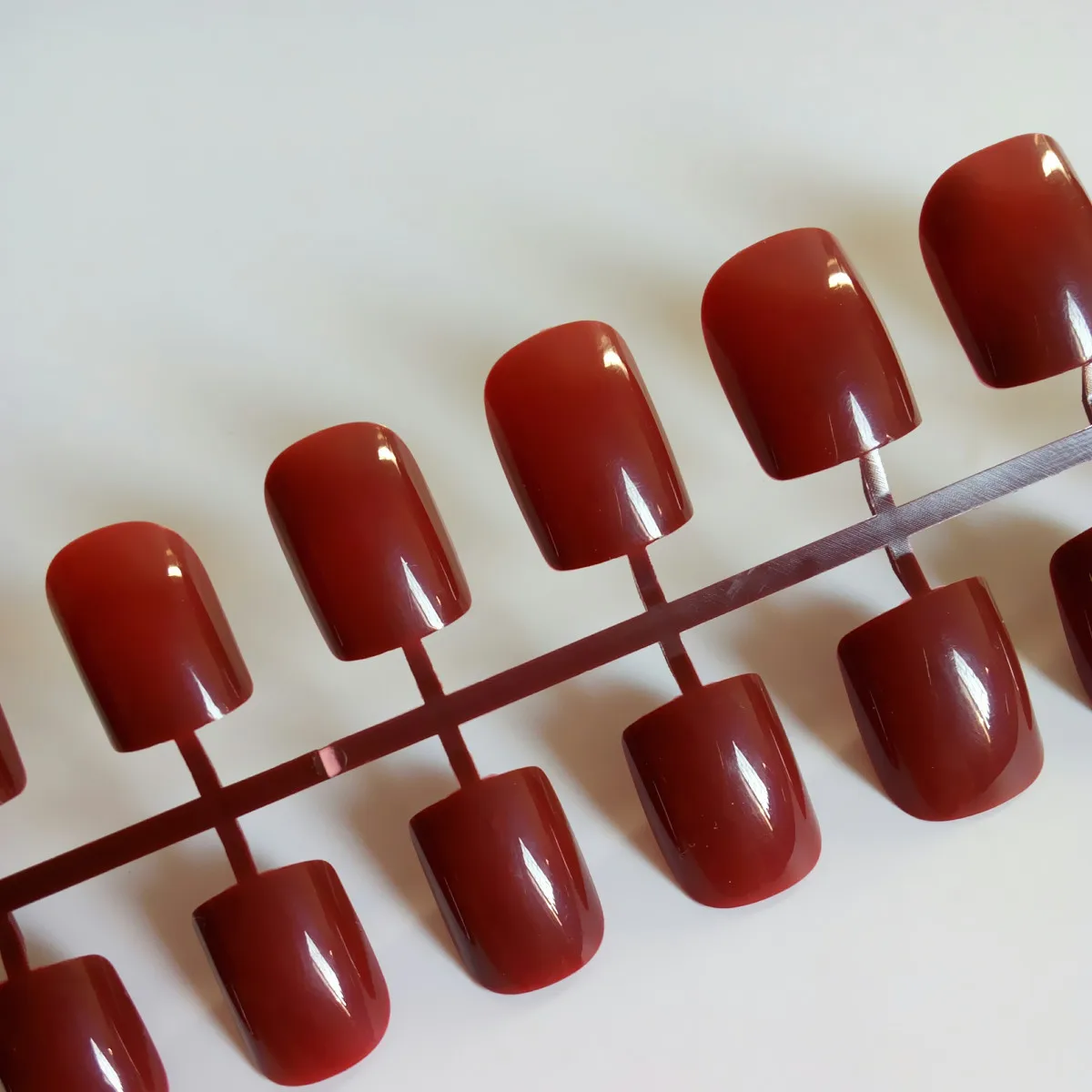 Black False Nails Dark Brown Fake Nails Shine Surface Acrylic Nails DIY