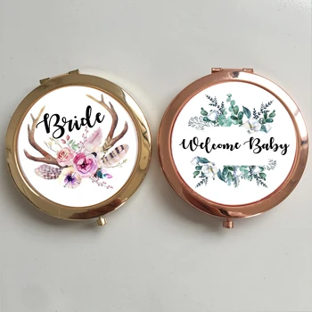 

1pcs lot custom compact mirror bachelorette party supplies Wedding bridesmaid gifts personalized gift