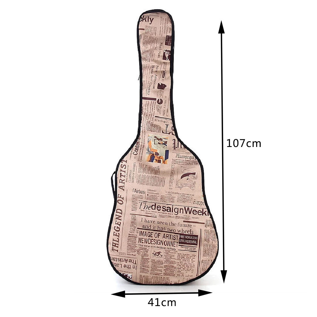 Абсолютно ретро газетный стиль 420D Оксфорд народная гитара сумка защитный чехол для 41 42 дюймов аксессуары для гитары