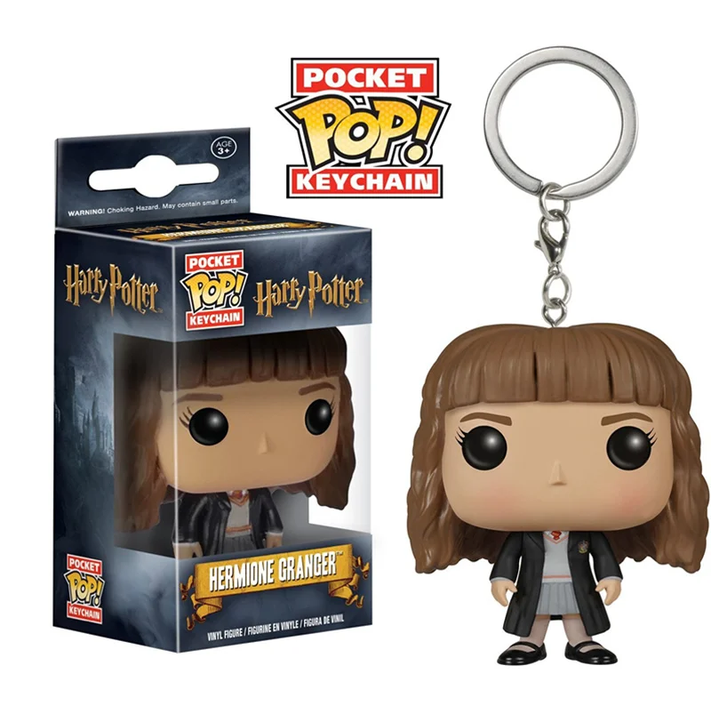 FUNKO POP Harry Potter Keychain Hermione Granger Lord Voldemort Dobby Albus Dumbledore pvc action Figure toys for children gift