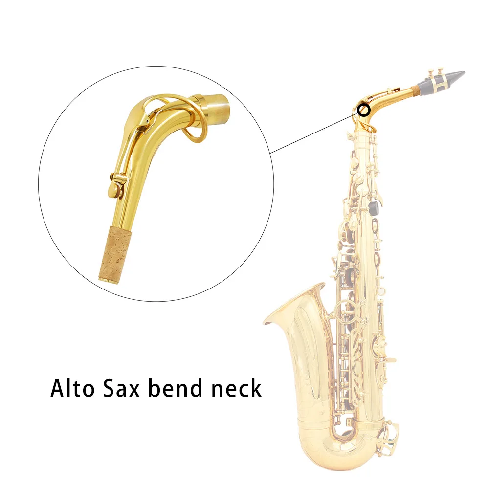 Alto саксофон латунь Sax изгиб шеи 24 5 мм с салфеткой для чистки пробкового саксофона