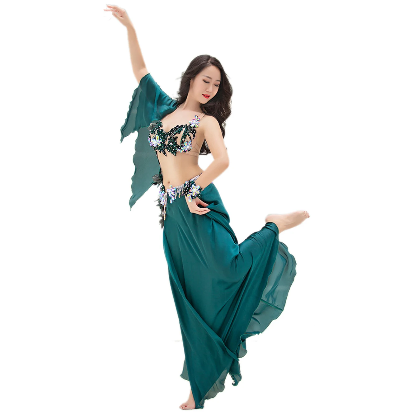 Женский костюм для танца живота, комплект из 2 предметов, бюстгальтер, юбка, платье для танца живота, одежда, Восточный Костюм для танца живота, профессиональная Одежда для танцев, наряд