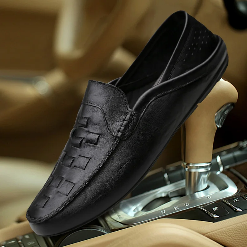 

Prowow Genuine Leather Men Casual Shoes 2019 New Men Loafers High Quality Moccasins Breathable Driving Shoes Size 37-46