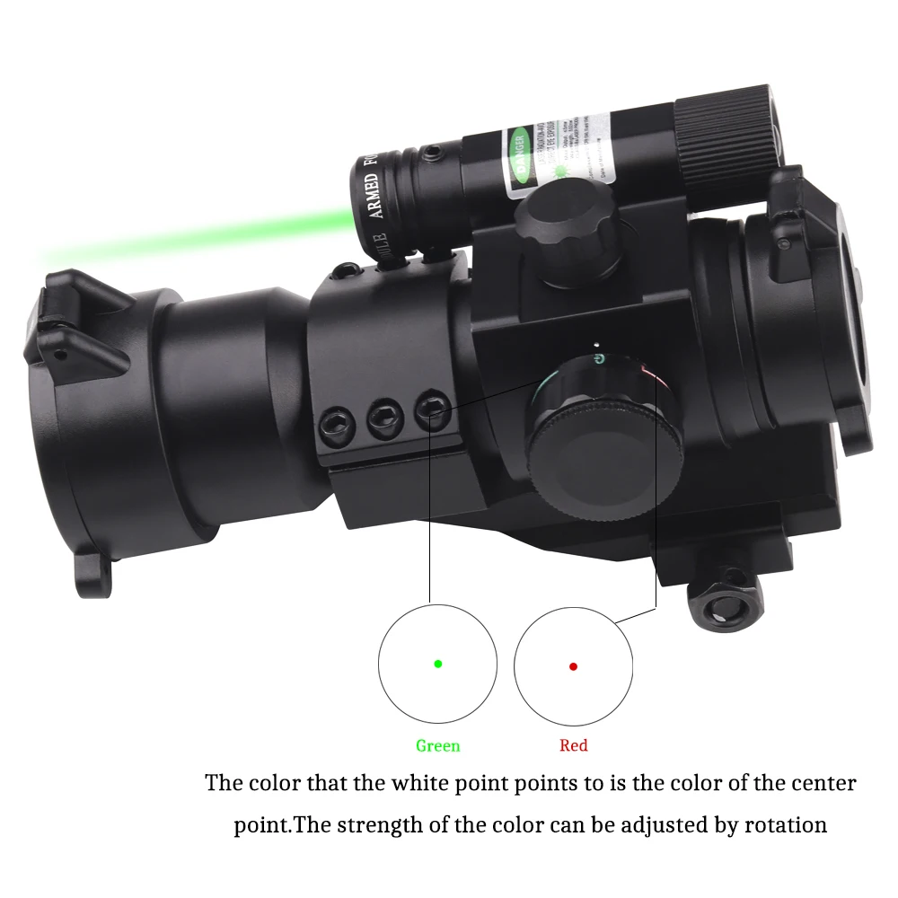

Tactical Hunting Holographic Sight Red Green Dot Scope 1X30 with green laser for Shot Gun Airsoft 20mm Rail Mount Riflescopes