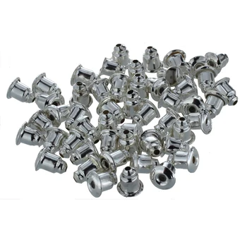 

50 pcs of Silver-Color Earrings Fasteners shaped ball