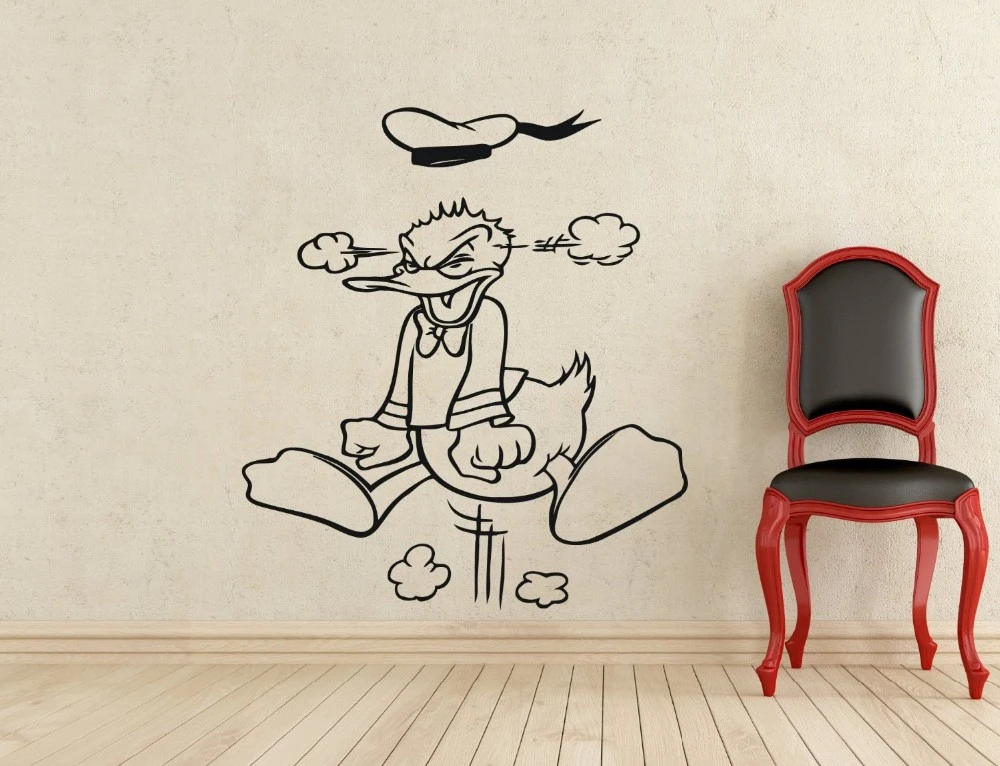 Nuevo Y Creativo Pato Donald Enojado Personalizado Nombre De Los Ninos Pegatinas Para Pared Para Bebes Para Habitaciones De Ninos Decoracion Del Hogar Pegatinas De Pared Sticker For Kids Room Wall Stickers For Kidsname