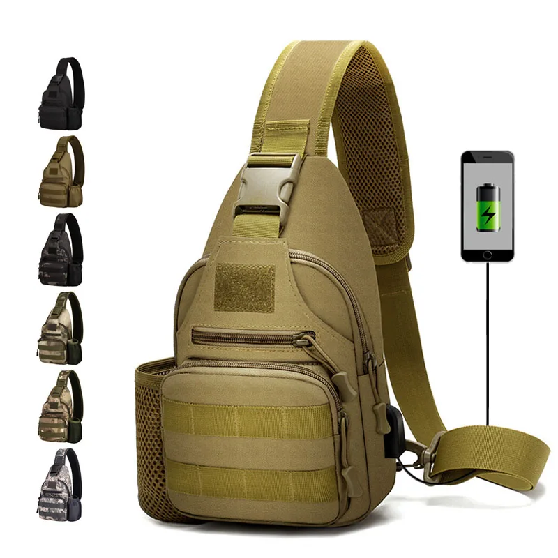 Günstige 600D Im Freien Wasserdichte Taktische Schulter Tasche USB Military Armee Camping Wandern Tasche Rucksack Utility Camping Reise Trekking Taschen