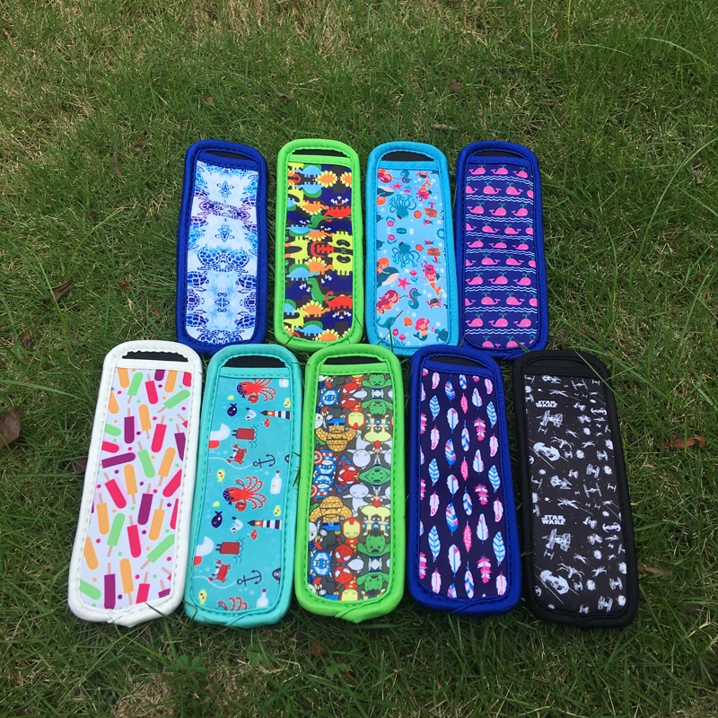 

Cartoon Binding Neoprene Popsicle Holder Mermaid Dinosaur Popsicle Cover Cases Turtles Whale Popsicle wraps in 9 Color DOM106549