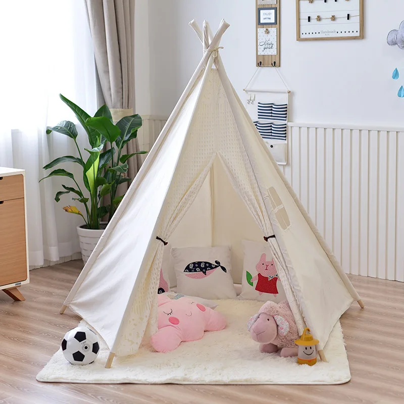 

Large Lace Kids Boys Girls White Teepee Outdoor Wigwam Princess Tent