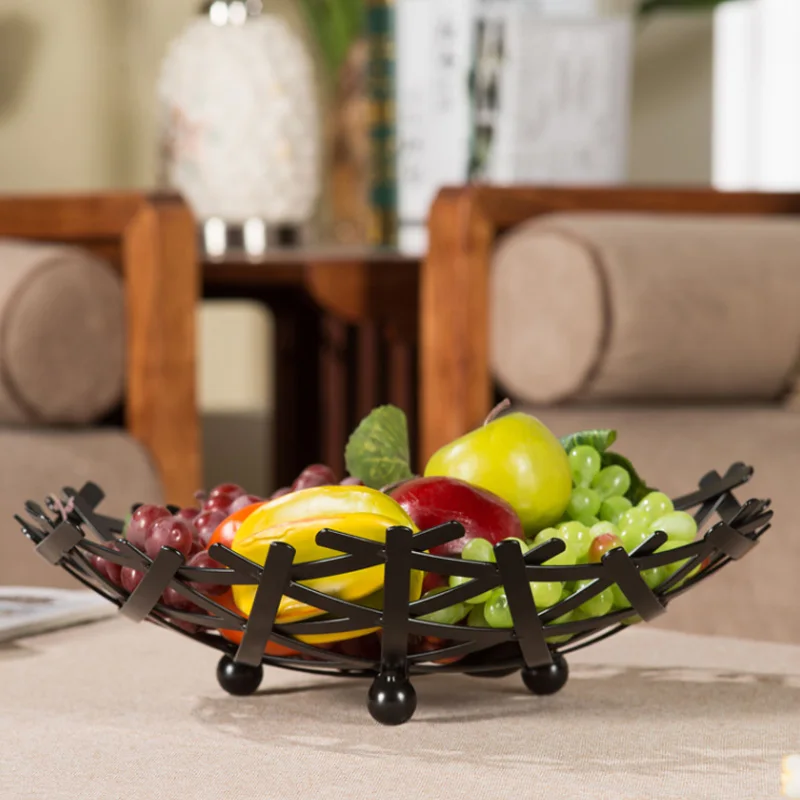 Nordic Iron Fruit Storage Basket Large Nest Type Holder Creative Fashion Living Room Minimalist Decor | Дом и сад