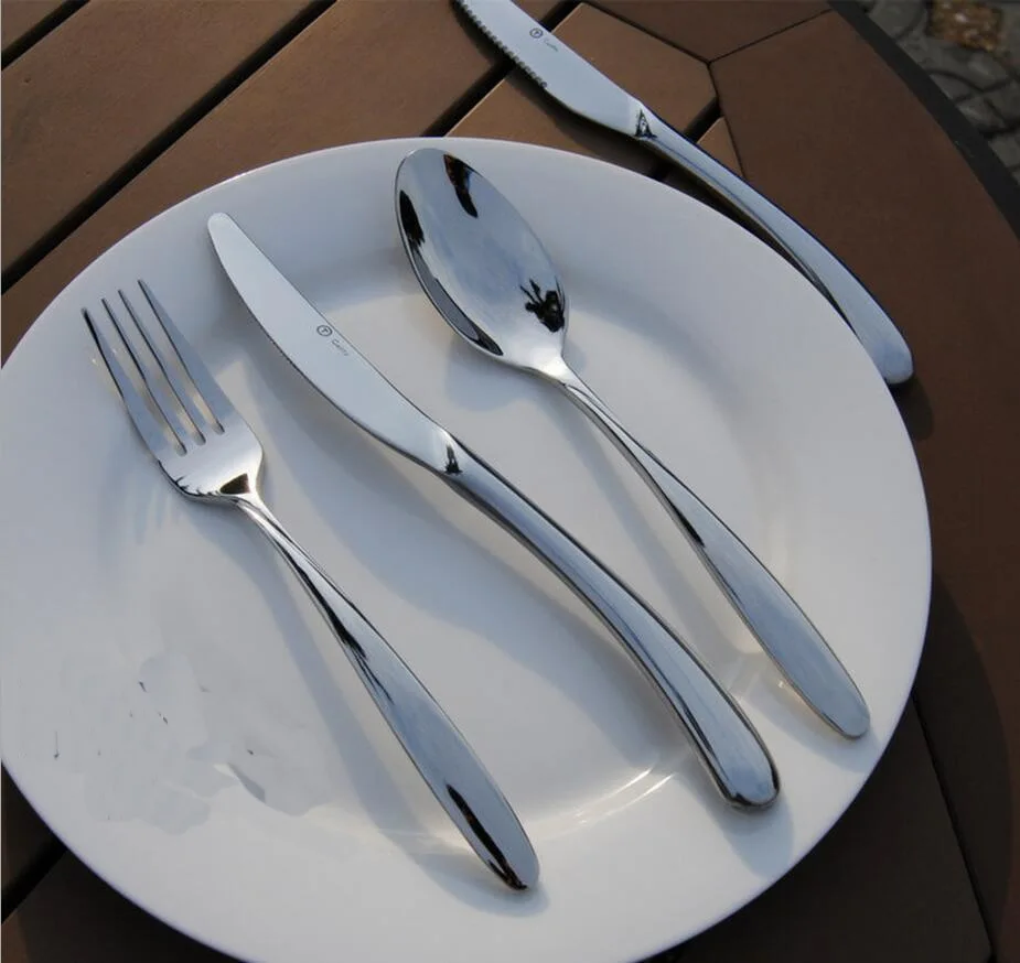 flatware set of high grade stainless steel Western cutlery steak knife fork spoon flatware set
