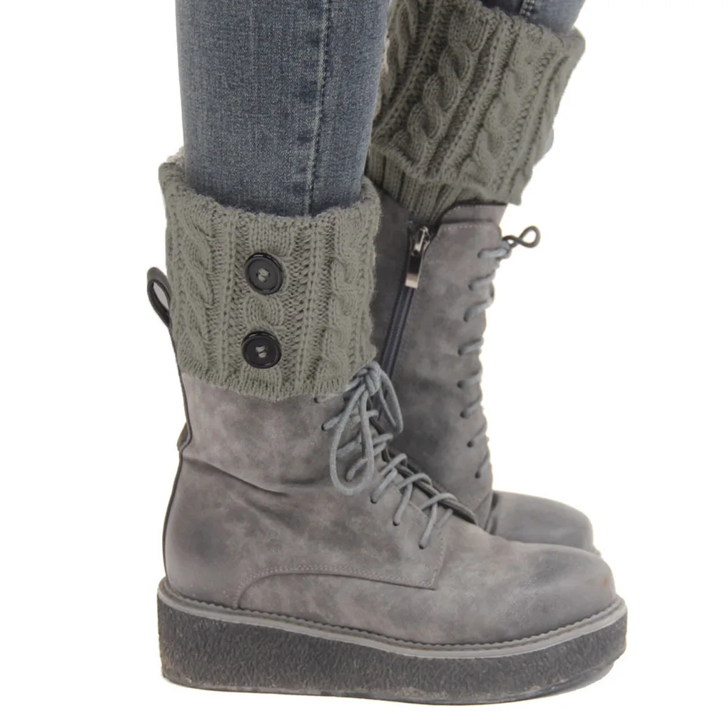 1 пара; женские короткие вязаные гетры на пуговицах; сезон зима-осень; вязаные носки с манжетами; гетры для обуви; гетры