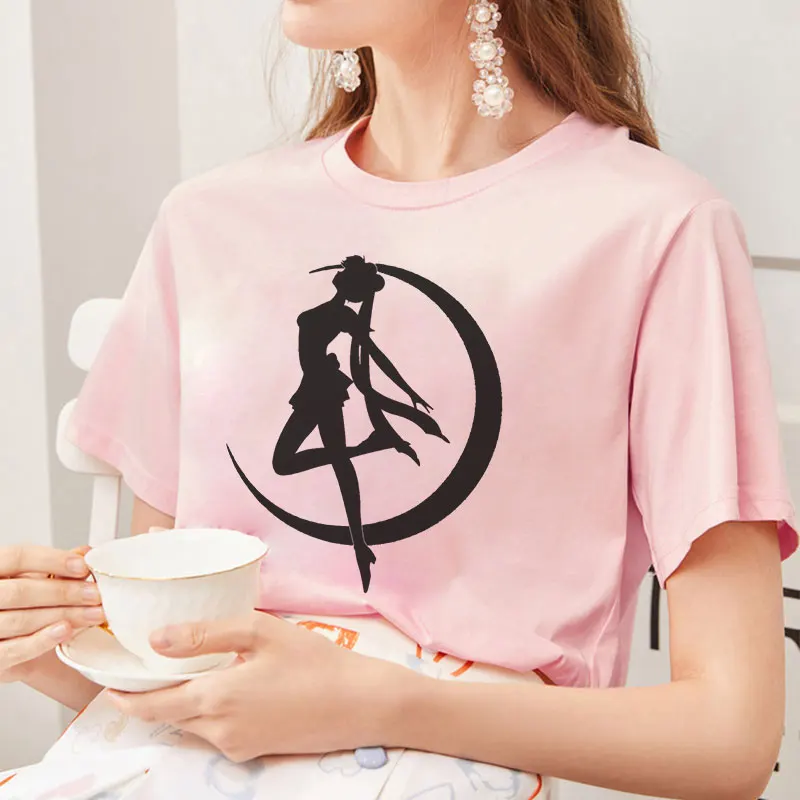 Summer 2019 New Arrival Cute Sailor Moon Anime Print Female Tshirt Japanese Clothes Harajuku Kawaii Women's T-Shirt Fashion Tops