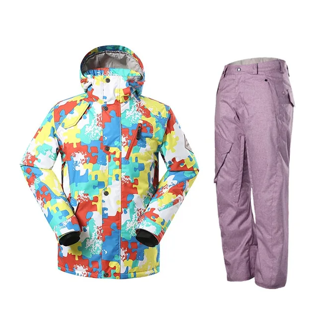 Best price at $155 Cheap Outdoor winter Men's ski suit snowboarding clothing waterproof windproof hooded jacket and pants