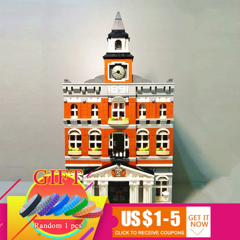 

15003 2859Pcs The town hall Model set Building Kits Blocks Compatible with 10224 Gif toys lepin