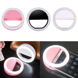 2018 Горячая 3 цвета портативная съемка селфи свет макияж светодиодный кольцевой вспышки света для камеры мобильного телефона АА батареи