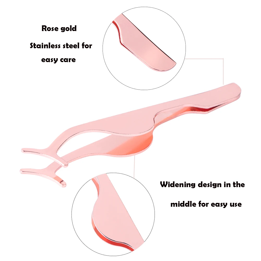 1 шт. завиватель накладных ресниц из нержавеющей стали пинцет для ресниц ресницы бигуди ресницы на клипсах расширение розовое золото инструменты для макияжа; красота JI737
