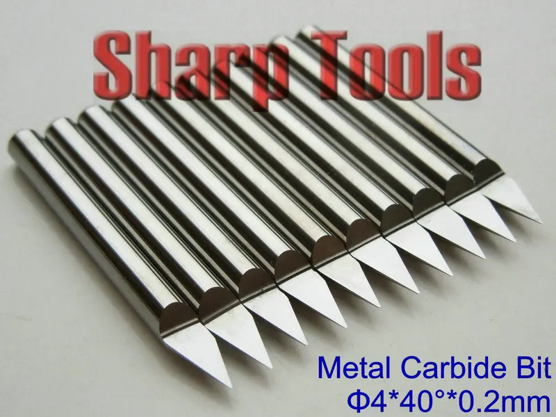 

4MM 40 Angle 0.2MM Tip V Shape Tungsten Carbide Milling Cutter PCB Engraving Bits CNC Router Tool, 3D Engraving Bits for Metal