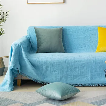 

2 Size Non-slip Multifunction Sofa Cover Geometric Slipcover Furniture Protector Sofa Towel Blanket Prevent Cats Dogs Scratch