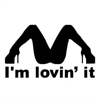 

21.8CM*12.8CM I'm Lovin It Spread Legs - Vinyl Car Sticker Funny Hot Girl Stripper Car Stylings And Decals Black Sliver C8-0625