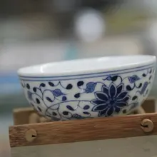 Высококачественный китайский уникальный кунг-фу чайный стаканчик керамический фарфор Jingdezhen чайный стаканчик с ручной росписью синий и белый Pu er чашка