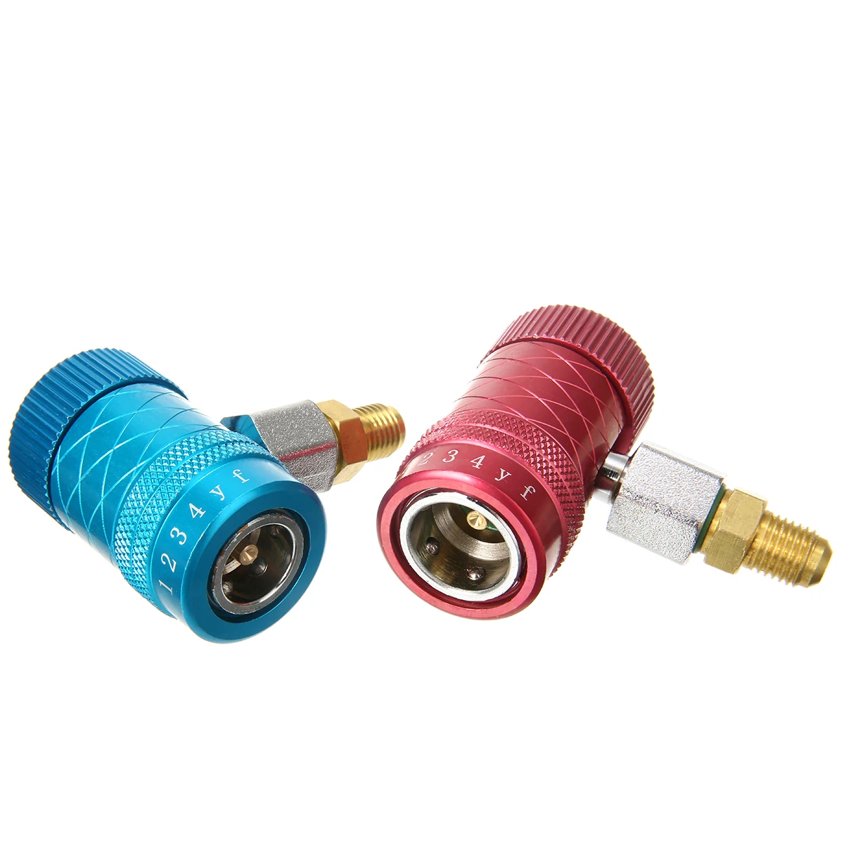 

1 Pair R1234yf A/C Adjustable Quick Coupler Connector Red + Blue Automotive Air Conditioning Refrigerant Quick Adapter