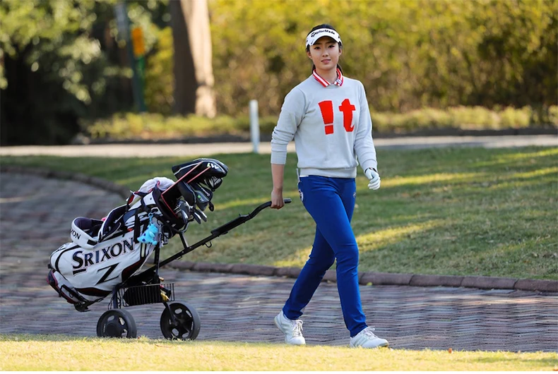 Calças para golfe femininas pgm, outono e