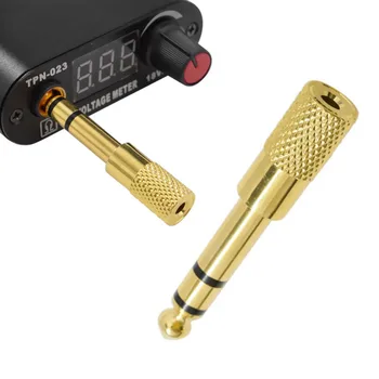 

2PCS Gold Copper 6.35mm Male Plug To 3.5mm Stereo Female Headphone Jack Audio Adapter fit Tattoo Power Supply