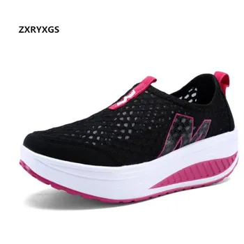 

Plus size platform wedges Shake shoes casual sneakers 2020 new fashion summer shoes women sandals mesh breathable casual sandals
