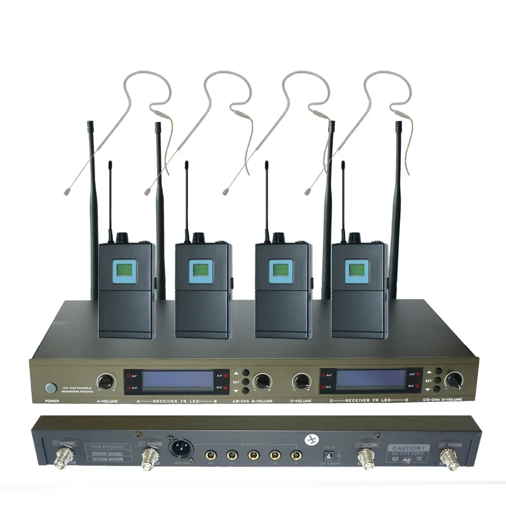 U-4004-OK-1B/E-3 четыре канала UHF беспроводной микрофон микрофонная система с гарнитурой микрофон
