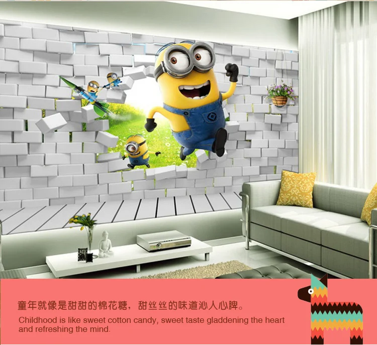 3d De Dibujos Animados Ninos Habitacion Wallpaper Papel Tapiz Mural Hombrecito Amarillo Sprint Tema Habitacion Wallpaper Wallpaper Para Paredes Wallpaper For Walls Room Wallpaperchildren Room Wallpaper Aliexpress