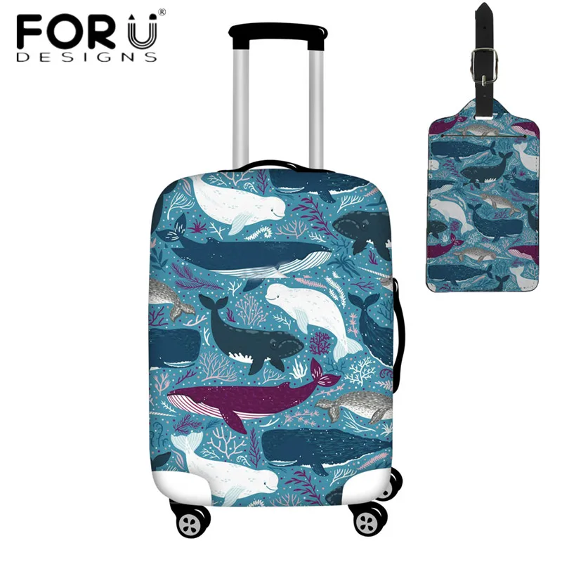 

FORUDESIGNS Suitcase Cover Cool Animal Whale Pattern Elastic Thick Luggage Protective Covers Apply to 18-32 Inch Trolley Cases