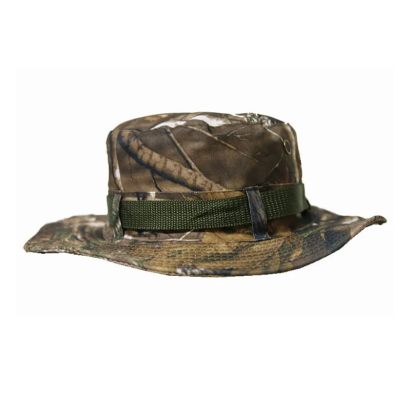 

Bionic Camouflage Bonnie Hats Military Airsoft Tactical Hunting Gear Twill Leaves Camo Bucket Hat Fishing Birdwatching