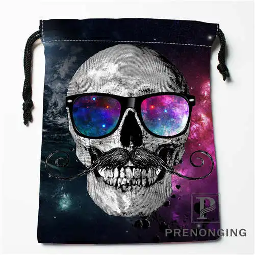 Custom Flower Skull Drawstring Bags Printing Fashion Travel Storage Mini Pouch Swim Hiking Toy Bag Size