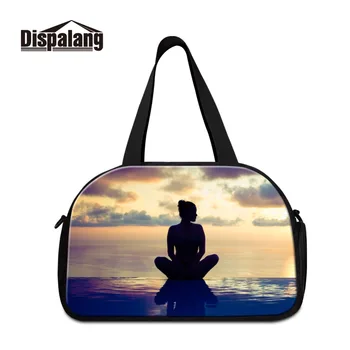 

Dispalang Design Functional Fold Over Duffel Beautiful Travel Totes for Women Printing Yoga Picture Girls Canvas Weekend Bags