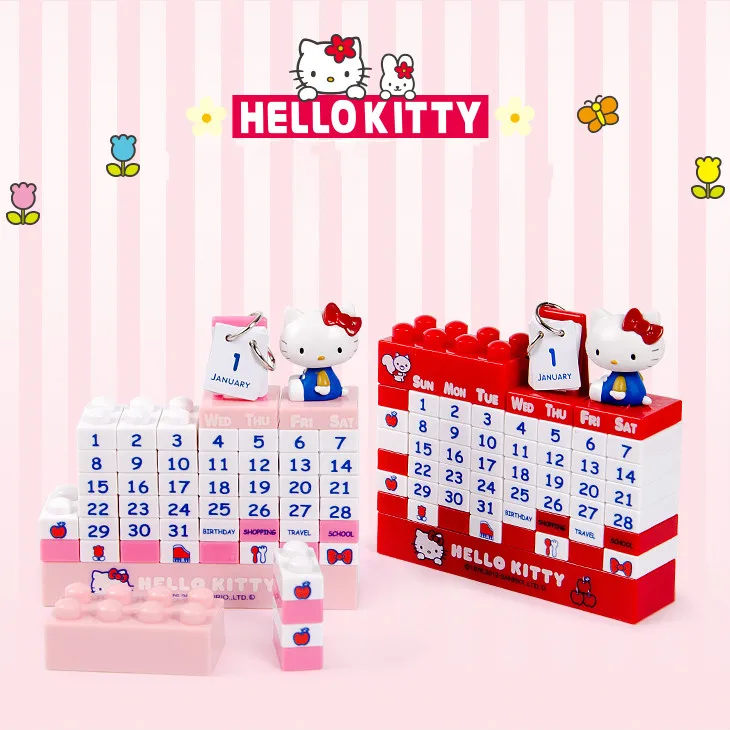 DIY Hello kitty календарь Тоторо Джингл кошки строительные блоки календарь детская комната Домашний Декор Аксессуары Настольный календарь